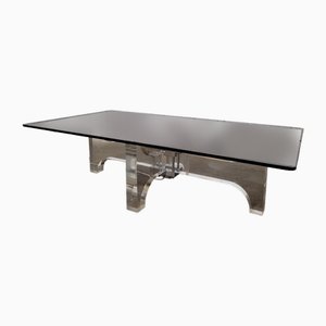 Couchtisch aus Acrylglas & Leuchtmetall von Philippe Jean, 1970er