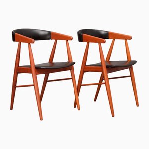 Sedie da pranzo vintage in teak di Ejner Larsen & Aksel Bender per CM Madsen, anni '60, set di 2