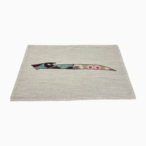 Decorazione da parete con spada fatta a mano in seta, anni '80