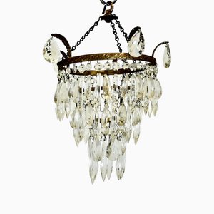 Lustre avec Abat-Jour Cascade à 3 Niveaux, 1920s