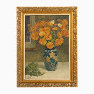 Jos Pas, Jarrón barroco con flores, 1944, óleo sobre lienzo