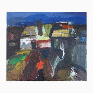 Aleksandr Rodin, Village, Oil on Panel
