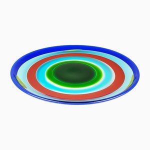 Piatto vintage in vetro di Murano di Berit Johansson per Salviati, 1991