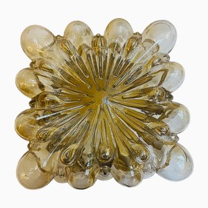 Lampe Carrée Vintage en Verre Bullé, 1960s