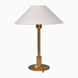 Swedish Grace Table Lamp in Fluted and Reeded Brass, 1930s