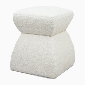 Pouf Cusi in cotone mohair bianco di Kabinet