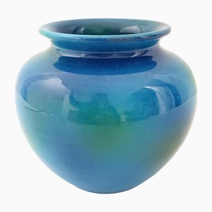 Vase Rimini en Céramique Bleue par Aldo Londi pour Bitossi and Italica Ars, Italie, 1970s