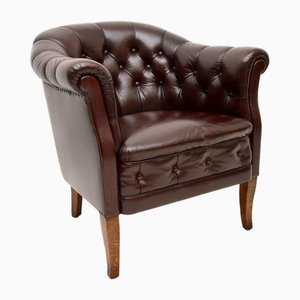 Swedish Leather Armchair, 1900s