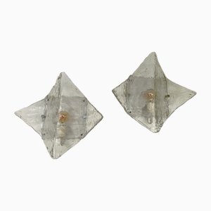 Apliques LP253 de cristal de Murano de Carlo Nason para Mazzega, años 70. Juego de 2