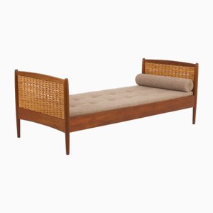 Teak and Cane Daybed attributed to Kai Winding, Denmark, 1960s