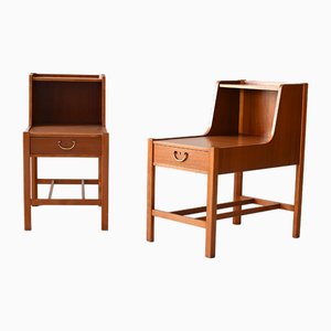 Skandinavische Nachttische mit Doppelplatte, 1960er, 2er Set