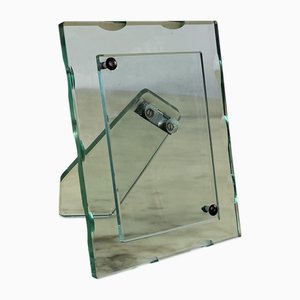 Mid-Century Nile Green Chiselled Murano Glass Photo Frame in the style of Pietro Chiesa for Fontana Arte, 1960s