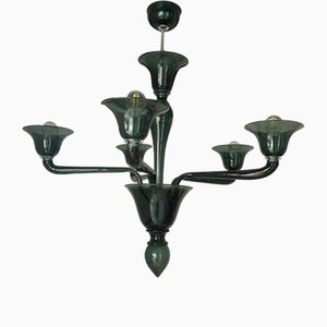 Translucent Green-Bottle Murano Style Glass Chandelier by Simoeng