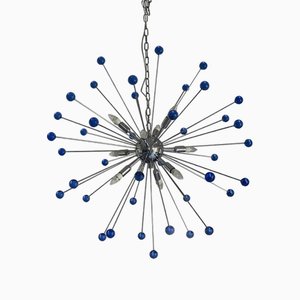 Blue Star Murano Glass Sputnik Chandelier by Simoeng