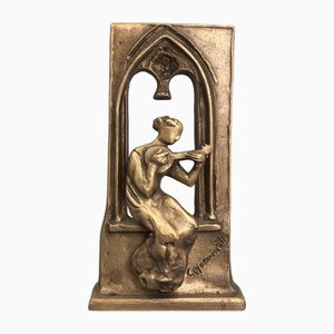 Limited Bronze Figure of Lute Player by Gyarmathy János, 1960s