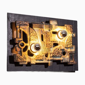 Brutalist Wall Sconce in Ceramic from Brakelmann & Becker, 1970s