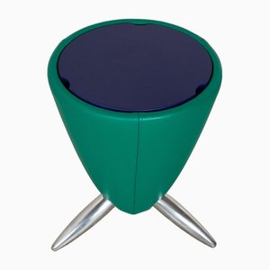 Pallone Lederhocker in Grün & Blau von Leolux