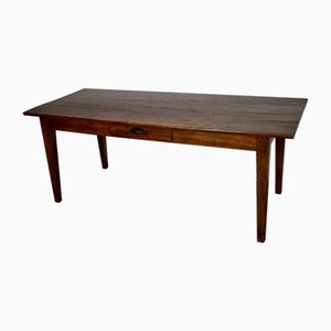 Early 20th Century French Fruitwood & Oak Rustic Farmhouse Dining Table