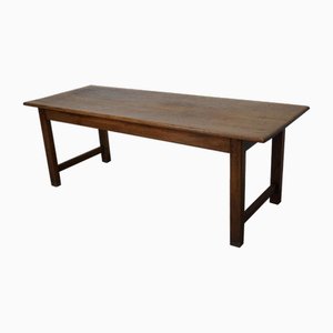 Large 19th Century Rustic French Elm & Oak Farmhouse Dining Table