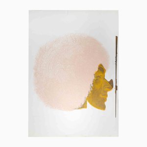Giacomo Porzano, Gold Profile, Profilo d' oro, Etching, 1972