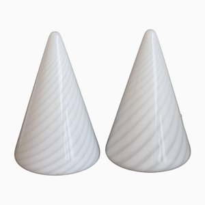 Blown Murano Glass Conical Table Lamps, 1960s, Set of 2
