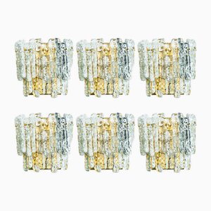 Ice Glass Wall Lights attributed to J. T. Kalmar for Kalmar, 1970s