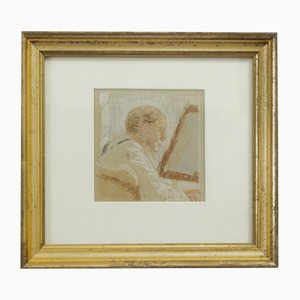 Bernhard Pankok, Homme devant un miroir, Crayon sur Papier