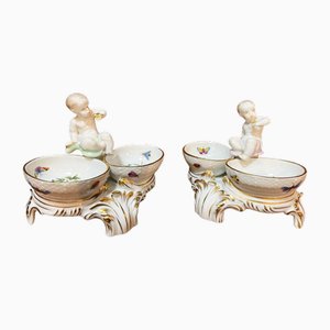 Porcelain Salt Cellars by Rotschild for Herend, Hungary, 1960s, Set of 2