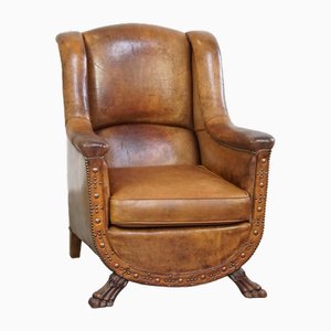 Brown Leather Armchair, 1970s
