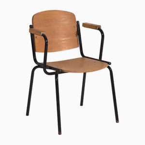 Sedia da ufficio vintage con braccioli, 1950