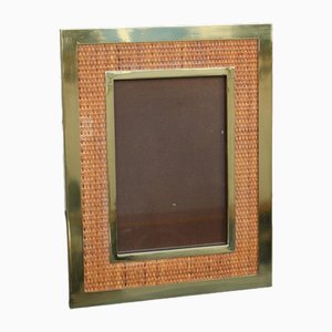 Bamboo and Brass Photography Frame by Tommaso Barbi, Italy, 1970s