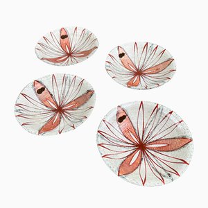 Vintage Japanese Kozara Plates in Ceramic, 1970s, Set of 4