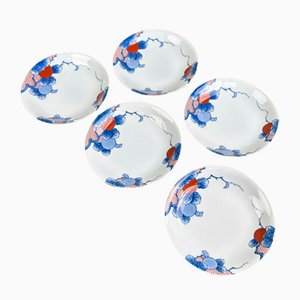 Kozara Porcelain Plates attributed to Shobido Honten & Arita Yaki, 1950s, Set of 5