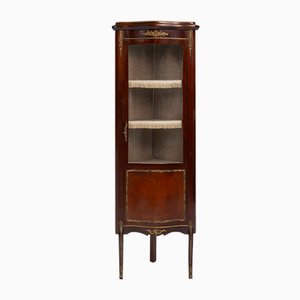 Vintage French Louis XV Style Corner Display Cabinet with Arched Glass, 1950