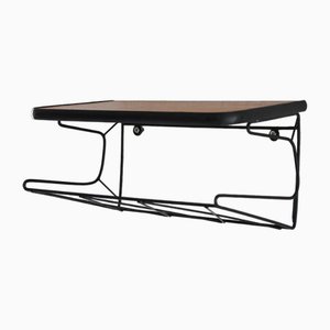 Hängender Nachttisch aus Teak & Metall, 1960er