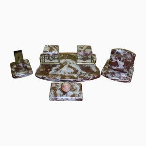 Set da scrittura Art Déco, fine XIX secolo, set di 4