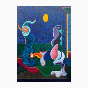 Stephen Sacklarian, American Biomorphic Surrealist Artist, 1980s, 170cm X 120cm