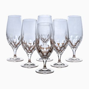 Large Vintage French Flutes in Royal Crystal, 1950s, Set of 6