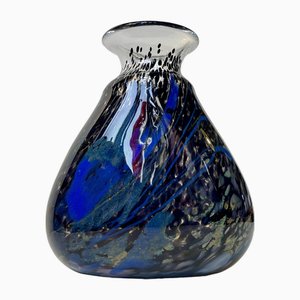 Jarrón Art vintage de vidrio de Odd Ingar Karlengen para Hallingglass Norway, años 80