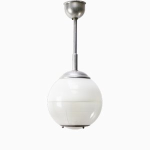 Vintage French Glass Pendant by Holophane, 1950s