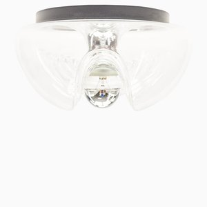Vintage Small Wave Clear Glass Sconce by Koch & Loewy for Peill & Putzler