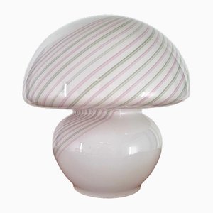Große italienische Mushroom Tischlampe aus Muranoglas, 1970er