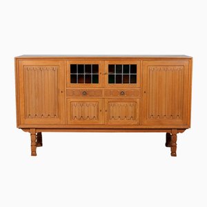 Danish Sideboard in Carved Oak by Henning Kjærnulf, 1970s
