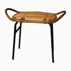 Sgabello Mid-Century in vimini di Alan Fuchs, Cecoslovacchia, anni '60