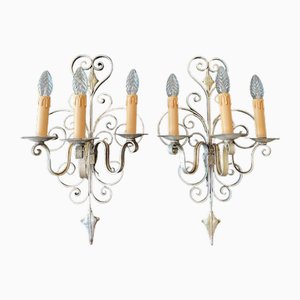 Italienische Wandlampen aus Eisen, 1960er, 2er Set