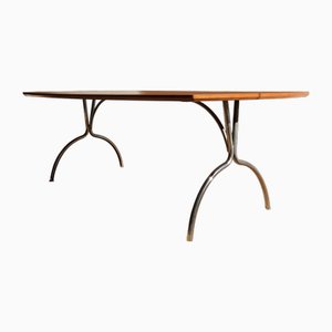 French Wooden and Metallic Coffee Table, 1960s