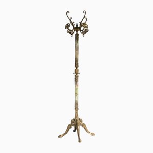 Portemanteau Regency en Laiton et Marbre, Italie, 1960s