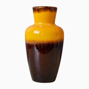 Vase Fatl Lava 208/27 Jaune et Marron de Scheurich, 1960s