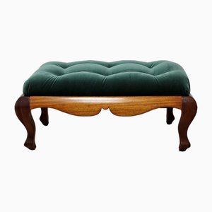 Puf italiano de madera de teca, años 70