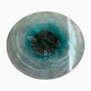 Centrotavola moderno in vetro di Murano verde e nero di Veart, anni '80